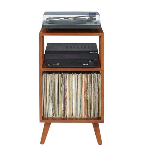 Crosley Furniture Asheville Record Player Stand (Walnut Veneer) by Crosley Furniture