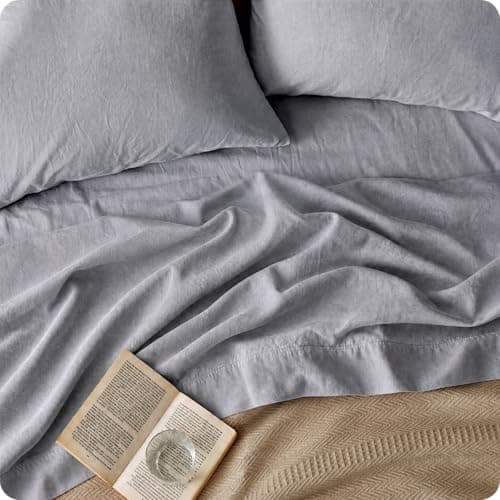 Bedsure PureWoven Cotton Linen Blend Sheet Set, Queen by Bedsure