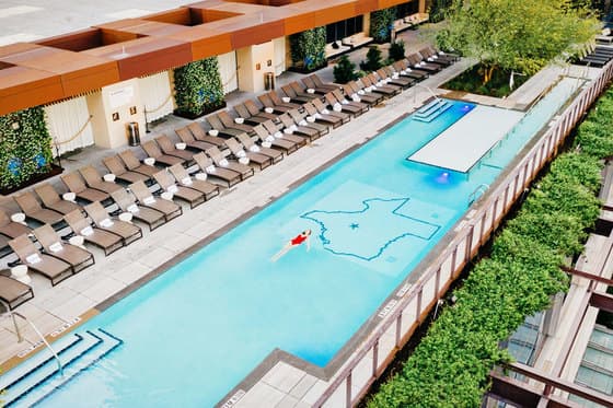 JW Marriott Austin's heated outdoor pool on Congress Avenue