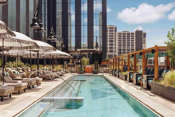 Thompson Austin's pool deck — luxury boutique by Hyatt on Cesar Chavez downtown