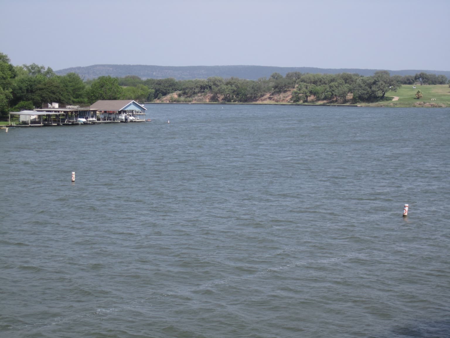 A quiet stretch of Lake LBJ shoreline at Kingsland