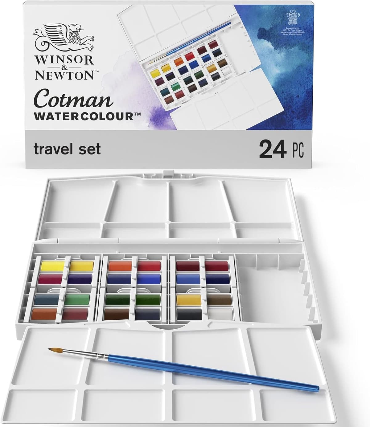 Cotman Watercolour Studio Set (24 Half Pans) by Winsor & Newton