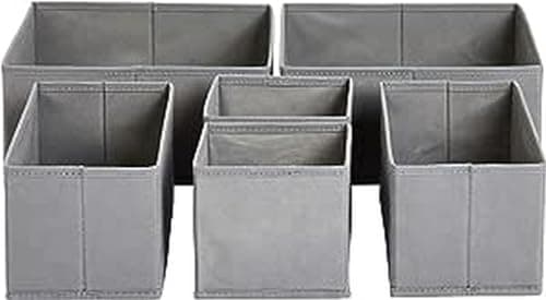 Amazon Basics Collapsible Cloth Drawer Organizers (Set of 6) by Amazon Basics
