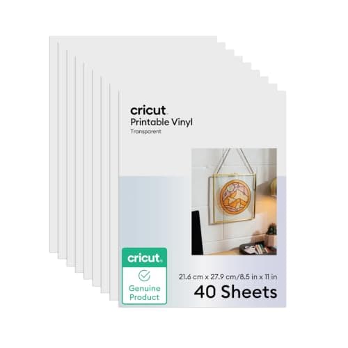 Cricut Clear Vinyl Sticker Paper, 40 Transparent Sheets by Cricut