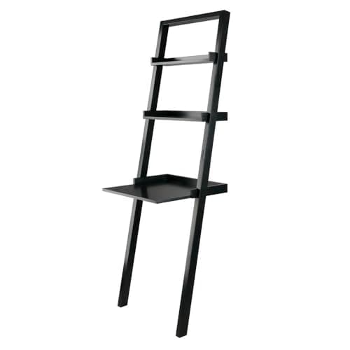 Furnifact Black Leaning Ladder Desk with Shelves by Furnifact