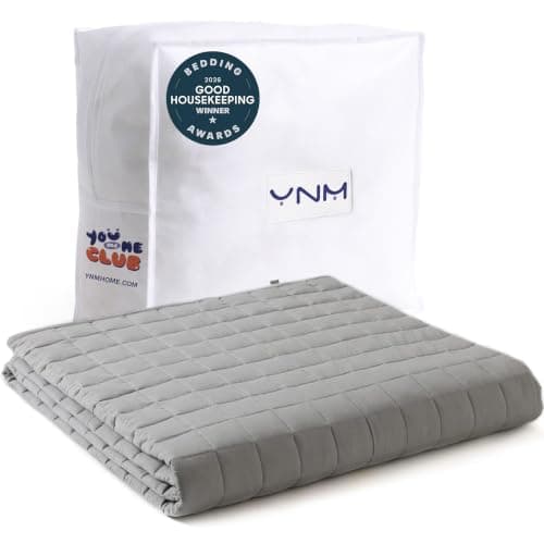 YnM Weighted Blanket, 15 lbs (48" x 72", Dark Grey) by YnM