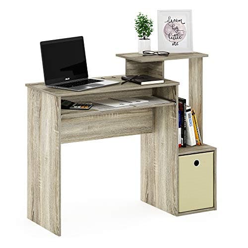 Furinno ECON 40-Inch Desk with Keyboard Tray and Side Shelves by Furinno
