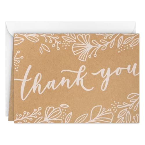 Hallmark Bulk Kraft Thank-You Cards (100 Cards + Envelopes) by Hallmark