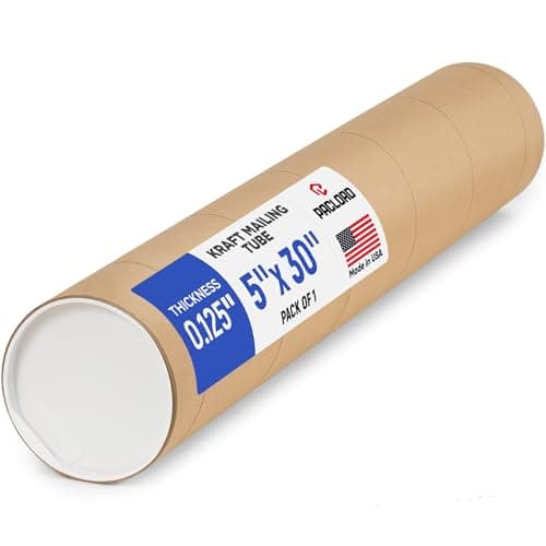Paclord Kraft Mailing Tube, 5 x 30 in, Made in USA by Paclord