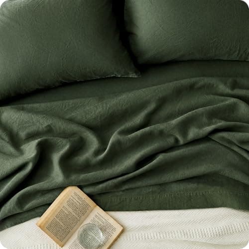 Bedsure PureWoven Cotton Linen Blend Sheet Set, Queen by Bedsure