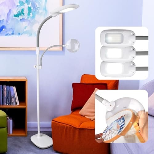 OttLite EasyView LED Floor Lamp with Magnifier by OttLite