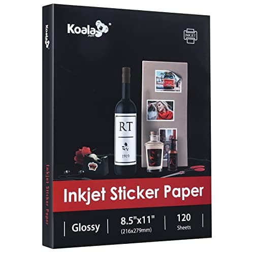 Koala Printable Glossy Sticker Paper, 120 Sheets by Koala