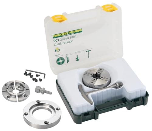 Record Power SC3 Geared Scroll Chuck Package, 1 in x 8 TPI by Record Power