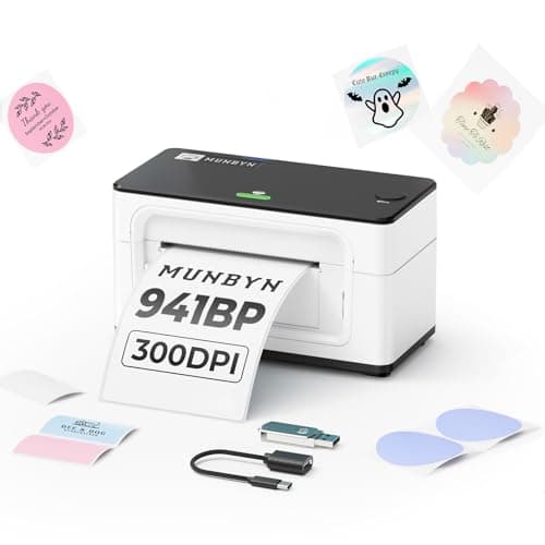 MUNBYN 941BP 300 DPI Thermal Label Printer (USB and Bluetooth) by MUNBYN