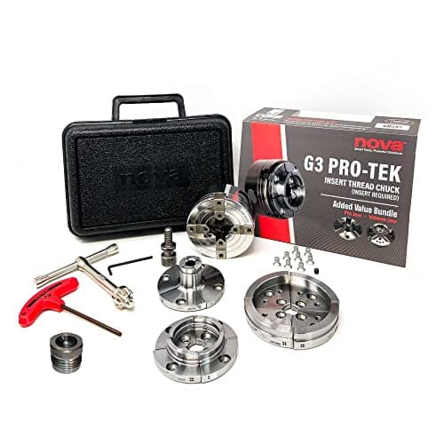 NOVA Pro-Tek G3 Kit with 3 Jaw Sets and 1 in x 8 TPI Insert by Nova (Teknatool)