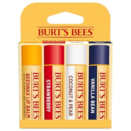 Burt's Bees Lip Balm 4-Pack (Beeswax, Strawberry, Coconut Pear, Vanilla) by Burt's Bees