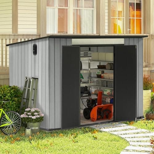 Domi 6.2x9.3 Ft Resin Outdoor Storage Shed with Double Doors by Domi Outdoor Living