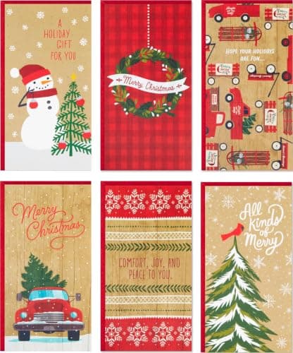 Hallmark Christmas Gift Card Holder Assortment (36 Cards, Rustic) by Hallmark