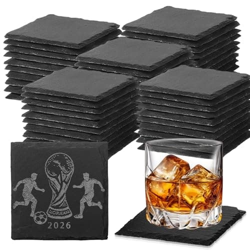 Slate Coasters, 4 in Square, 60 Pack