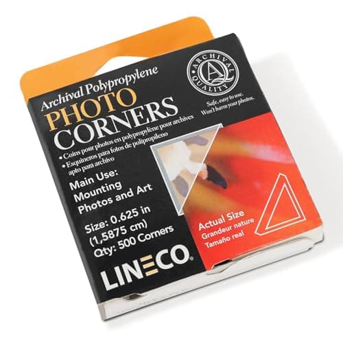Lineco Infinity Clear Archival Photo Corners, 0.625 in (500 pcs) by Lineco