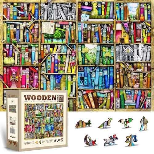 WOODEN.CITY Bookshelves Wooden Puzzle (1000 Pieces) by WOODEN.CITY