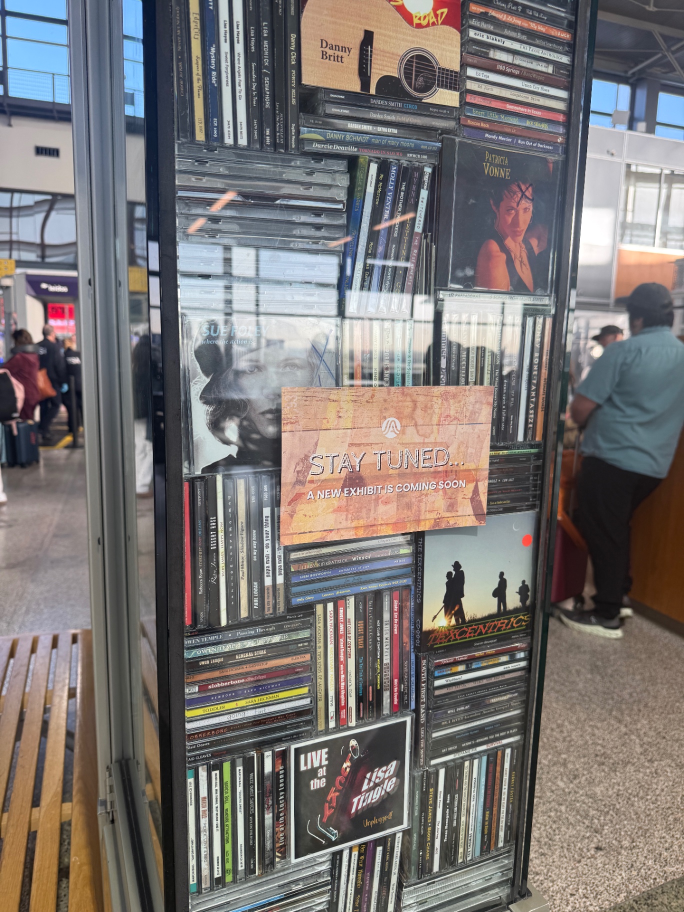 Live music display at Austin-Bergstrom Airport
