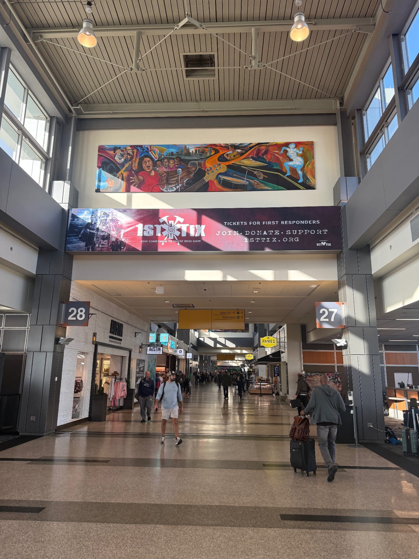 Music mural at Austin-Bergstrom Airport