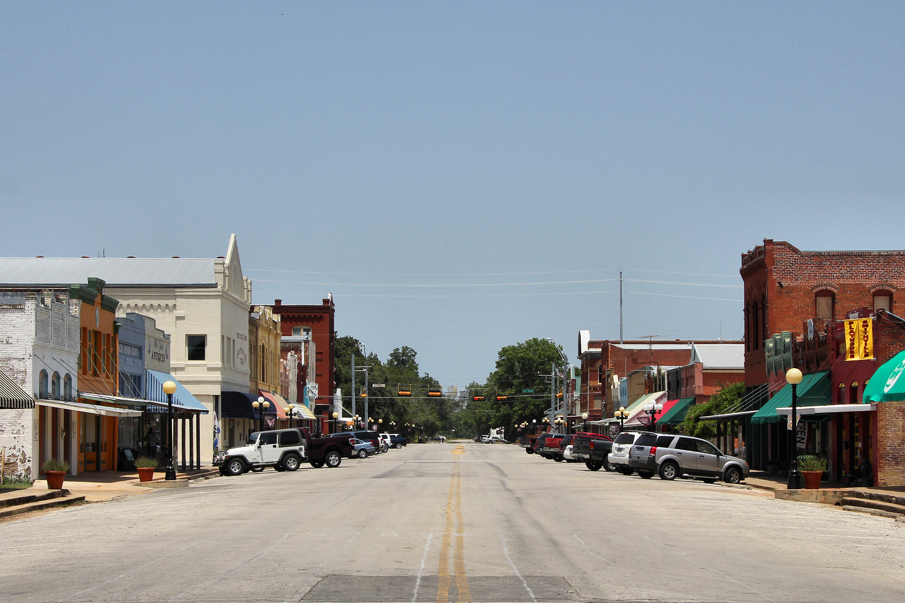 Main Street in downtown Smithville, Texas, the small town southeast of Austin where The Tree of Life was filmed