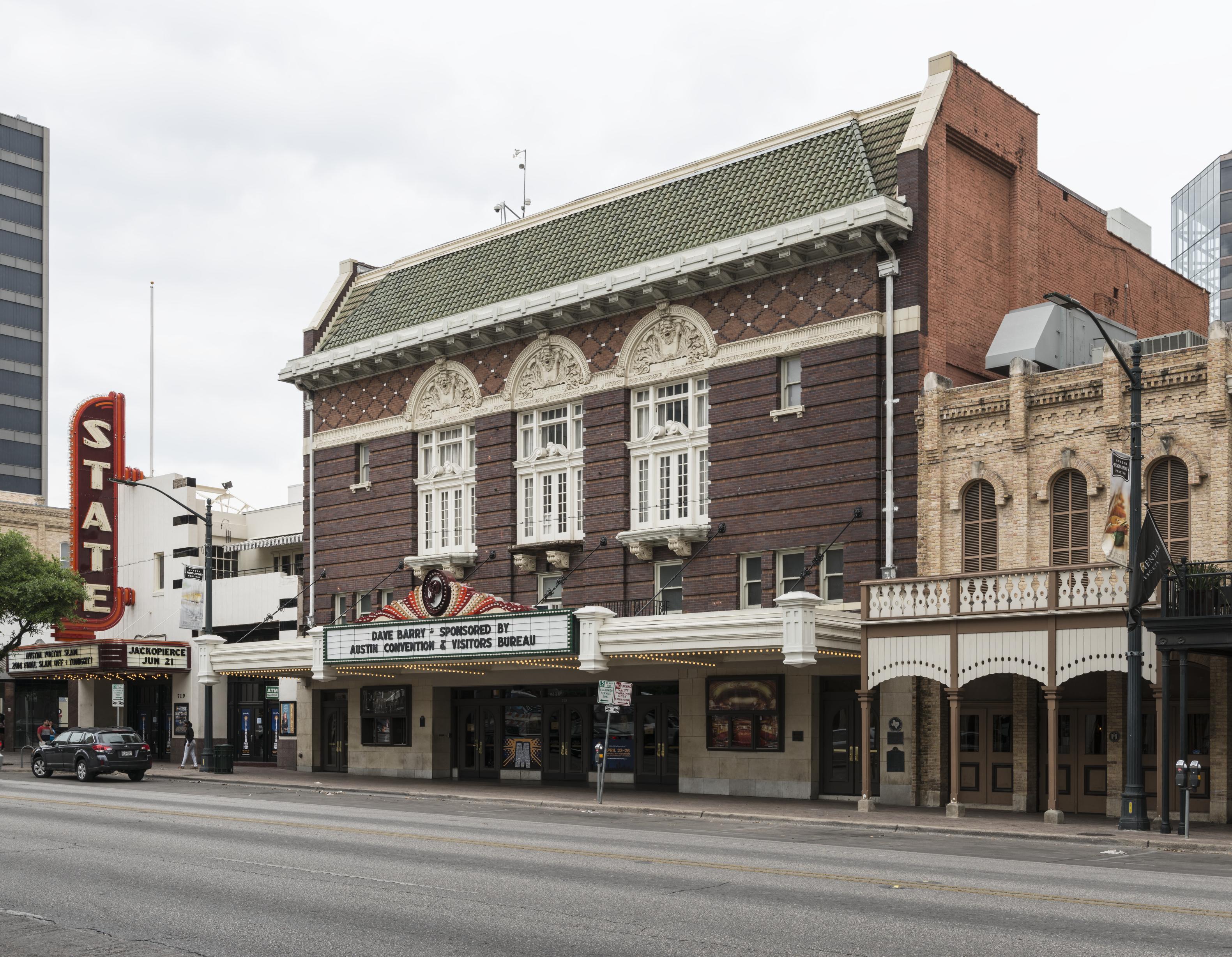 The Paramount Theatre and State Theatre on Congress Avenue in Austin Texas, a filming location for Everybody Wants Some and other Austin productions