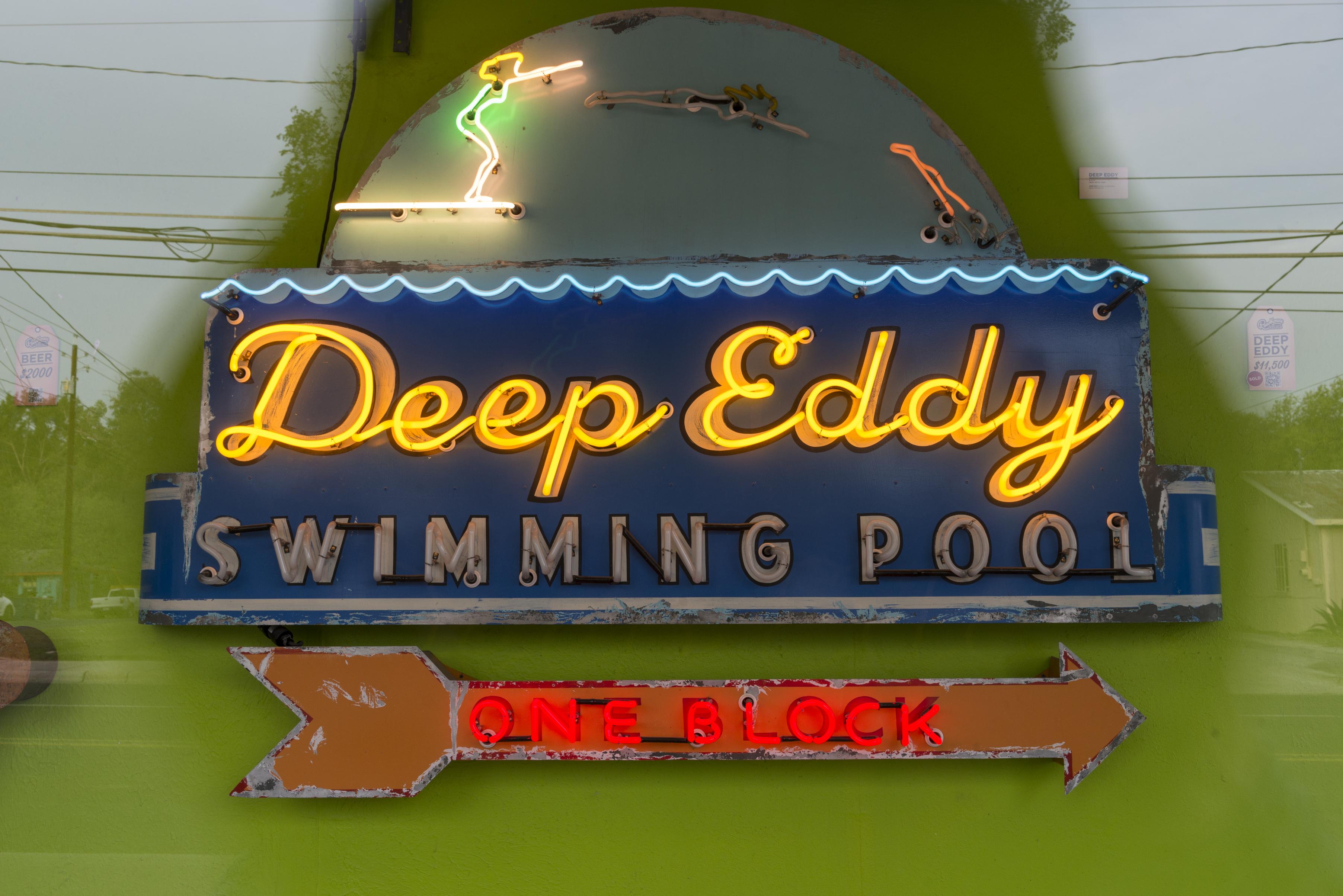 South Congress Avenue neon signs and street scene