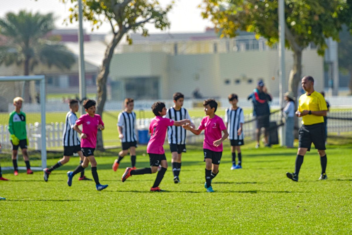 Youth soccer players in uniform competing on the field — Austin's homeschool sports leagues offer competitive team athletics from K through 12th grade
