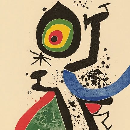 A Joan Miró print shared by Art History Feed — the kind of daily art history deep-dive their followers expect