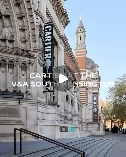 The V&A South Kensington exterior with Cartier exhibition banners — from The Art Newspaper's Instagram coverage
