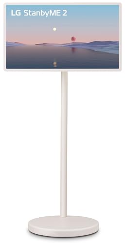 LG StanbyME 2 27-inch portable touchscreen TV on rolling stand