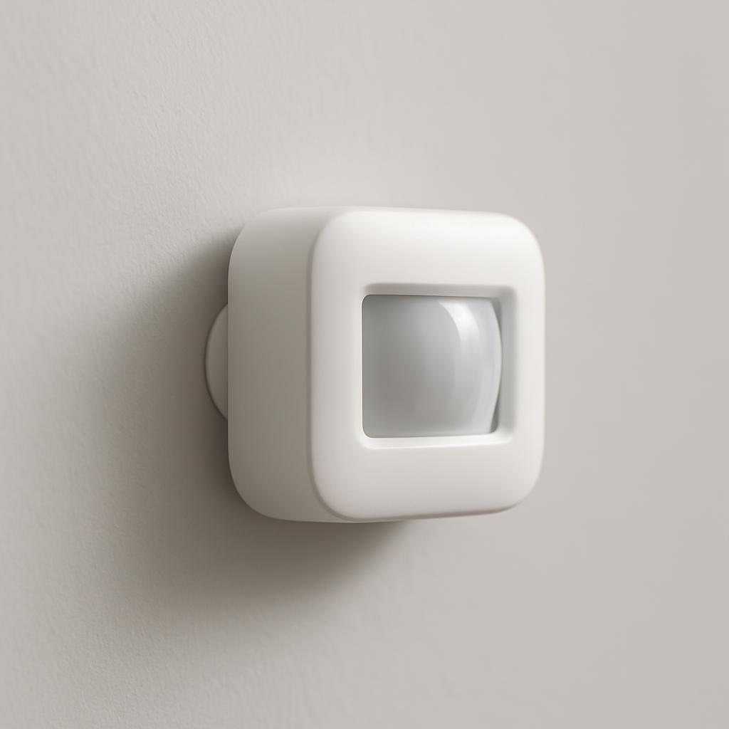 SwitchBot motion sensor mounted on a wall