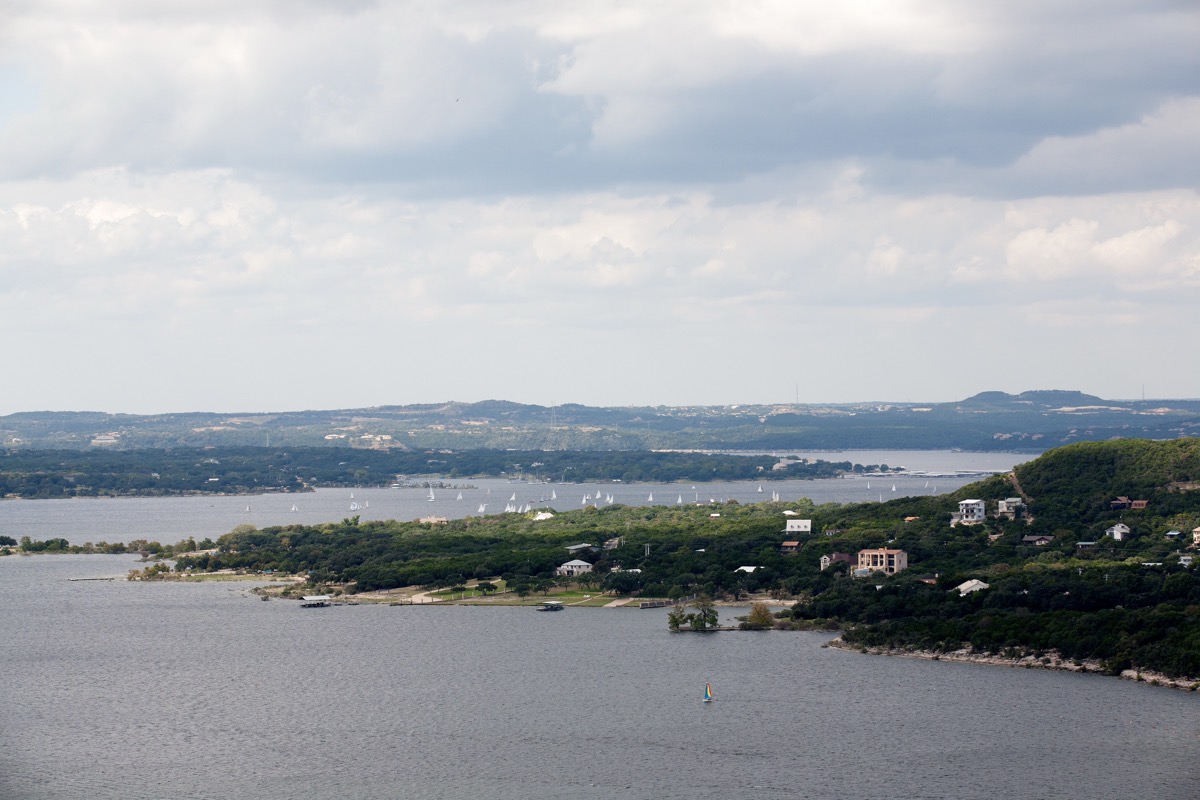 Lake Travis at full capacity — Lakeway Resort and Spa sits on these shores 25 minutes west of downtown Austin
