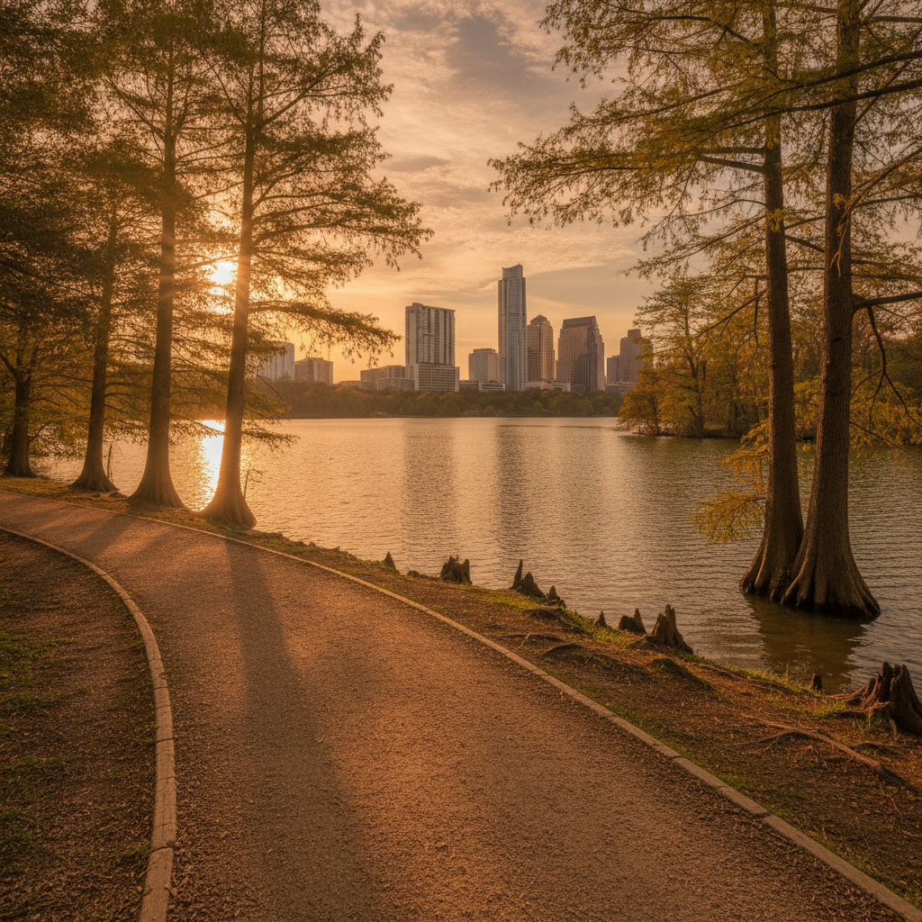 Austin, Texas skyline view — Lady Bird Lake area