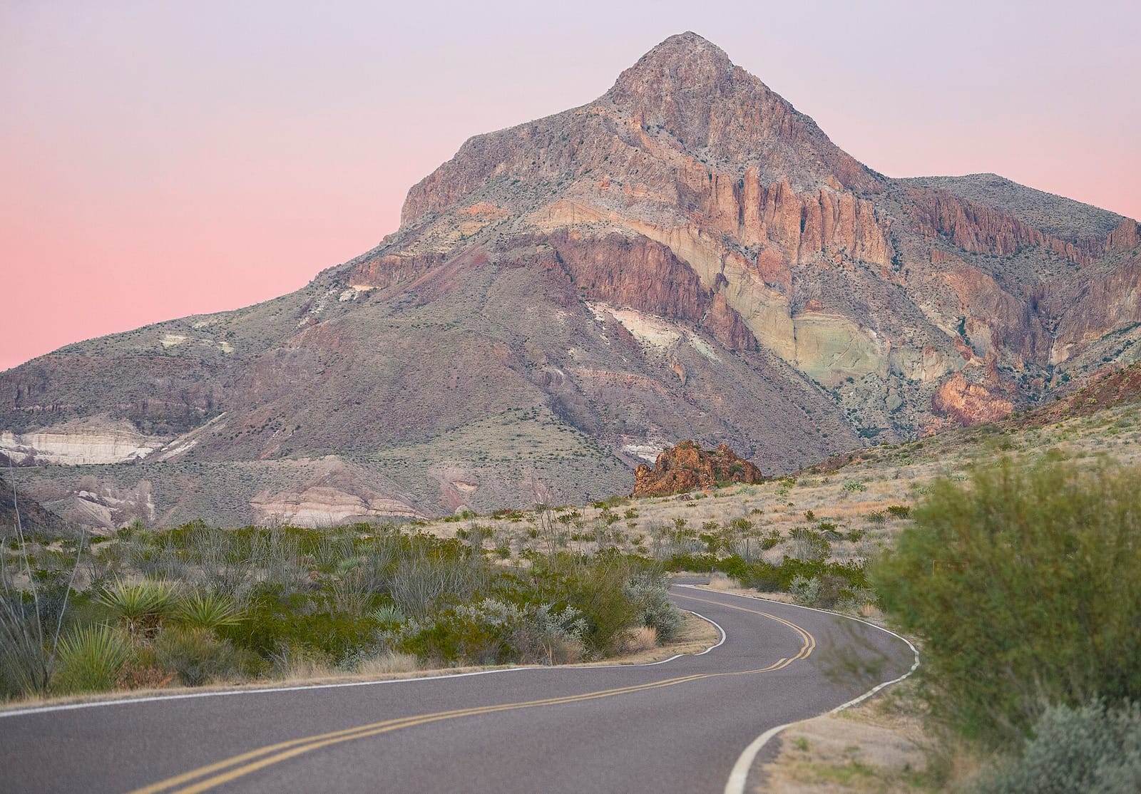 The Rio Grande winding past desert cliffs along the River Road near Lajitas